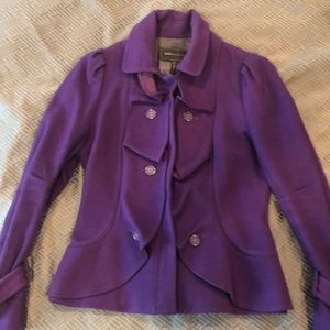 Purple wool short jacket